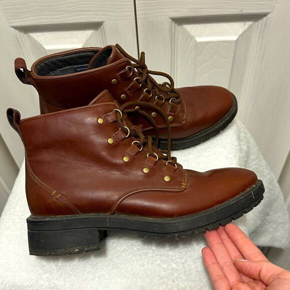 Cole Haan Briana Grand Lace-up Leather Hiker Boots 8.5 Brown Waterproof - Picture 10 of 10